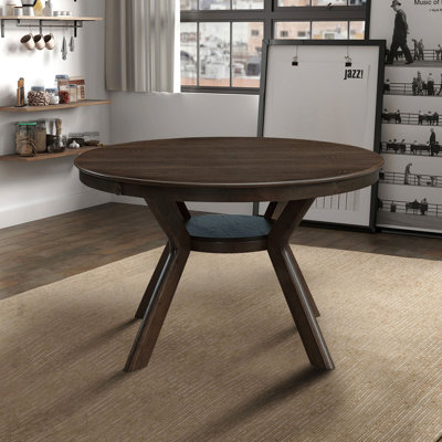 47.24'' Round Dining Table 4-6 Person Rubber Wood Trestle Pedestal Base
