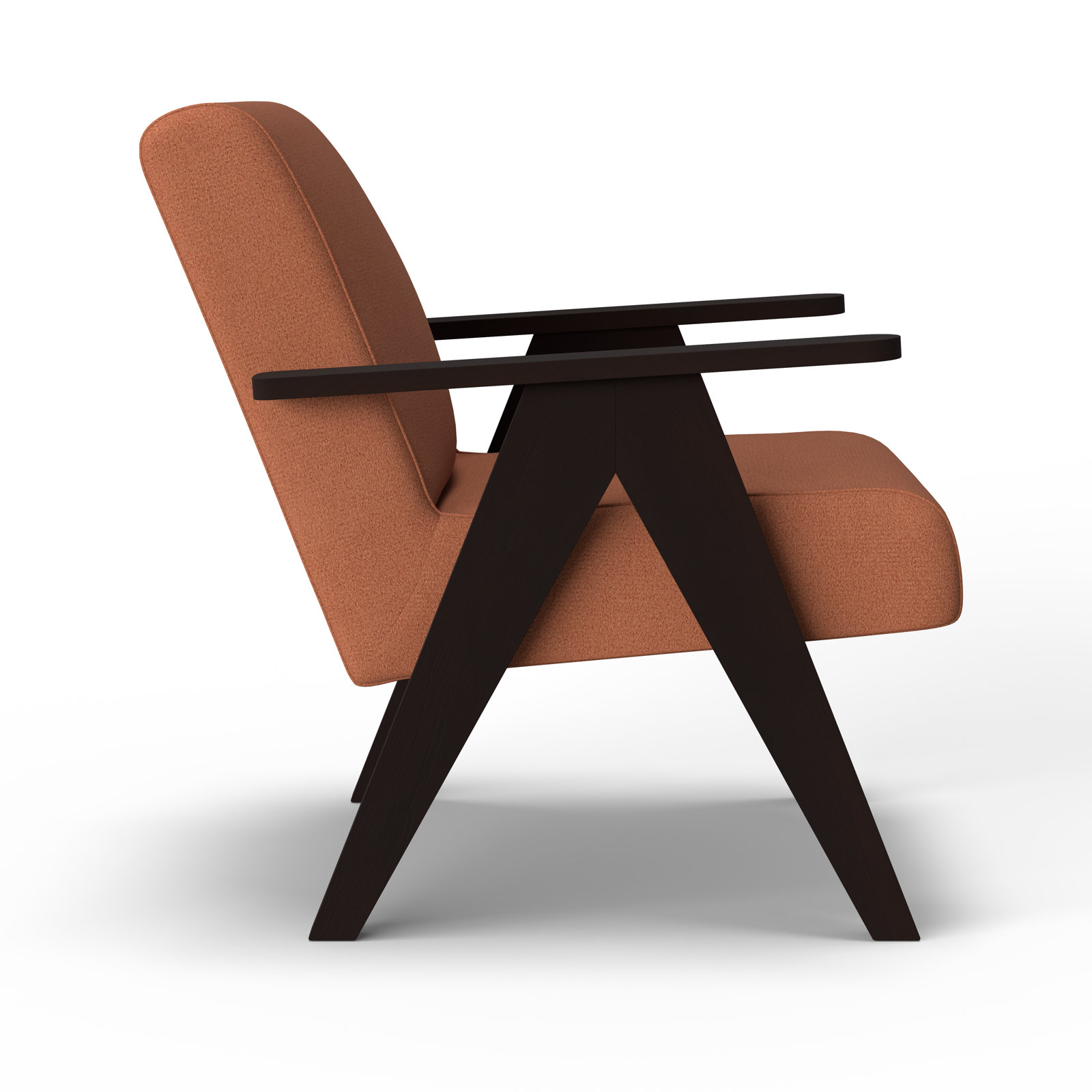 Luna Upholstered Jeanneret Accent Chair, Rosewood, Espresso