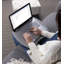 Bureau pour ordinateur portable et d'écriture - Sunbursts bleus - Accessoires de support pour ordinateur portable - Plateau de bureau personnel - Work From Home