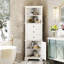 Grande armoire triangulaire blanche avec 3 tiroirs et tablettes réglables-1666460984