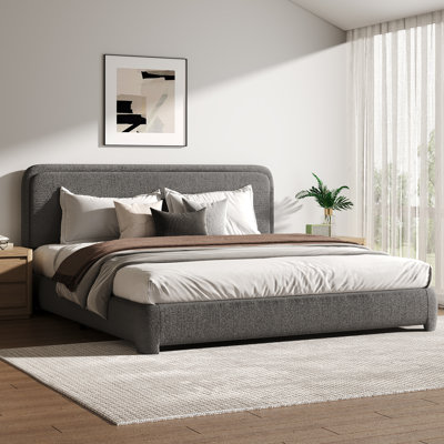 Bensu Boucle Upholstered Platform Bed