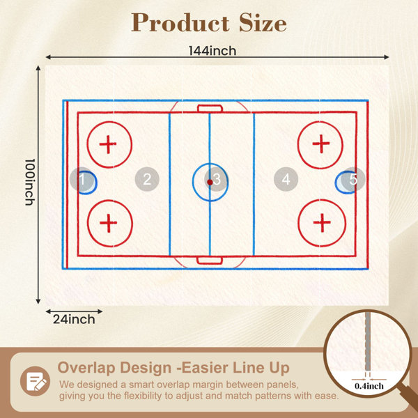 Red Barrel Studio Pastel Peel and Stick Wallpaper Hockey rink box gate ...