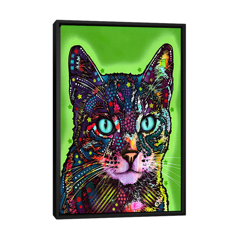 «Watchful Cat» par Dean Russo - Estampe numérique sur toile tendue avec châssis, H 26 po x l 18 po x P 1,5 po, Toile tendue