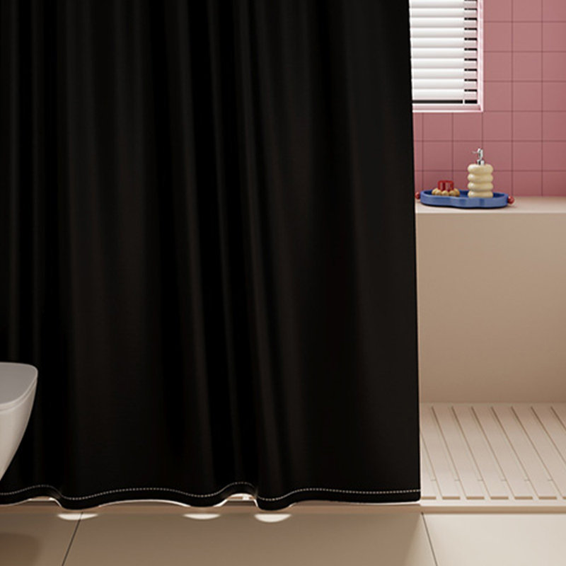 Rideau de douche en polyester, Noir, noir, noir, noir
