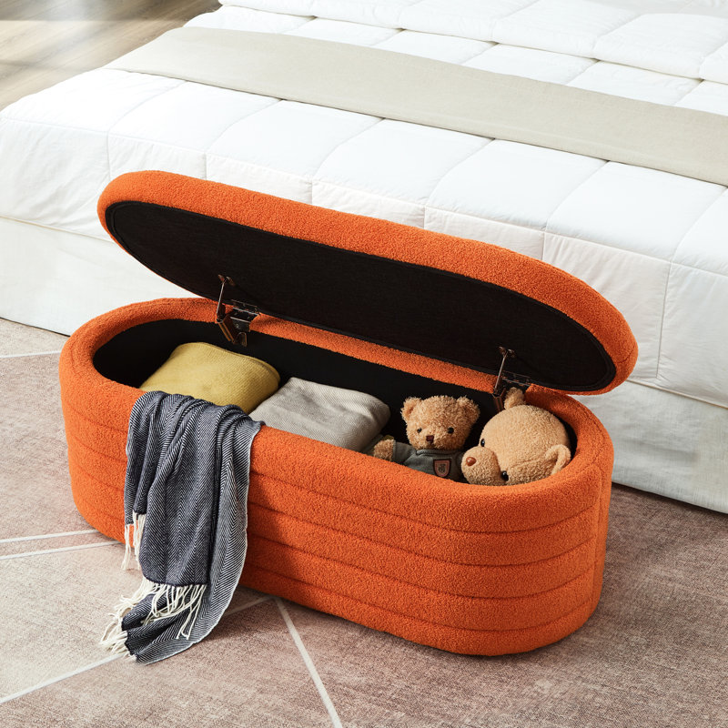 Oval Fabric Storage In Orange - Fits Different Room Styles Comfortable Provides Relaxation And, Orange