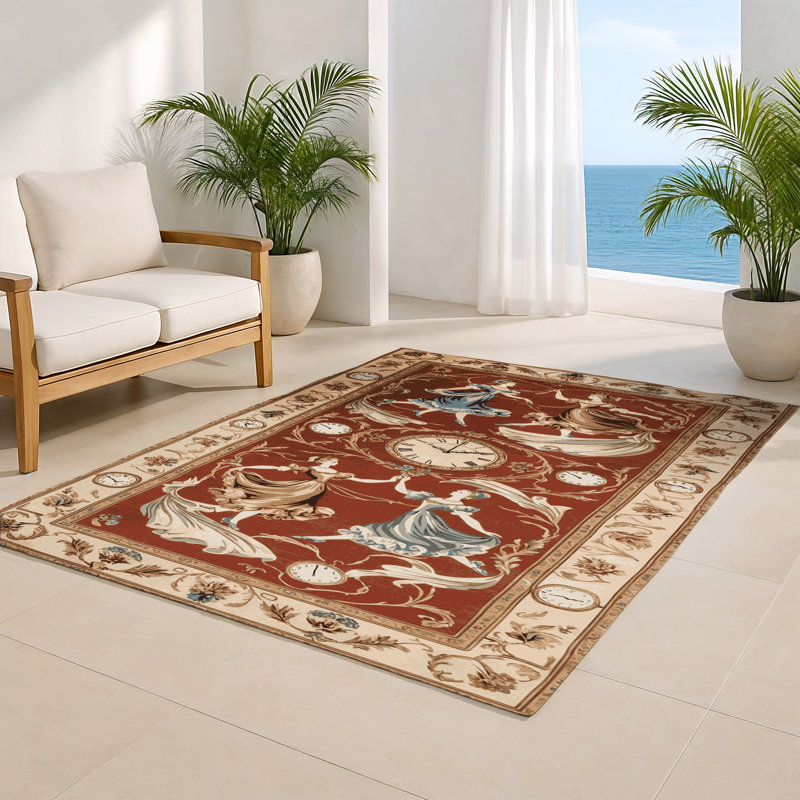 Tapis d'intérieur et d'extérieur brun français, Rectangle 4pi x 6 pi