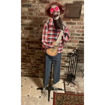 Squelette debout animé 60 "avec guitare 60" Halloween
