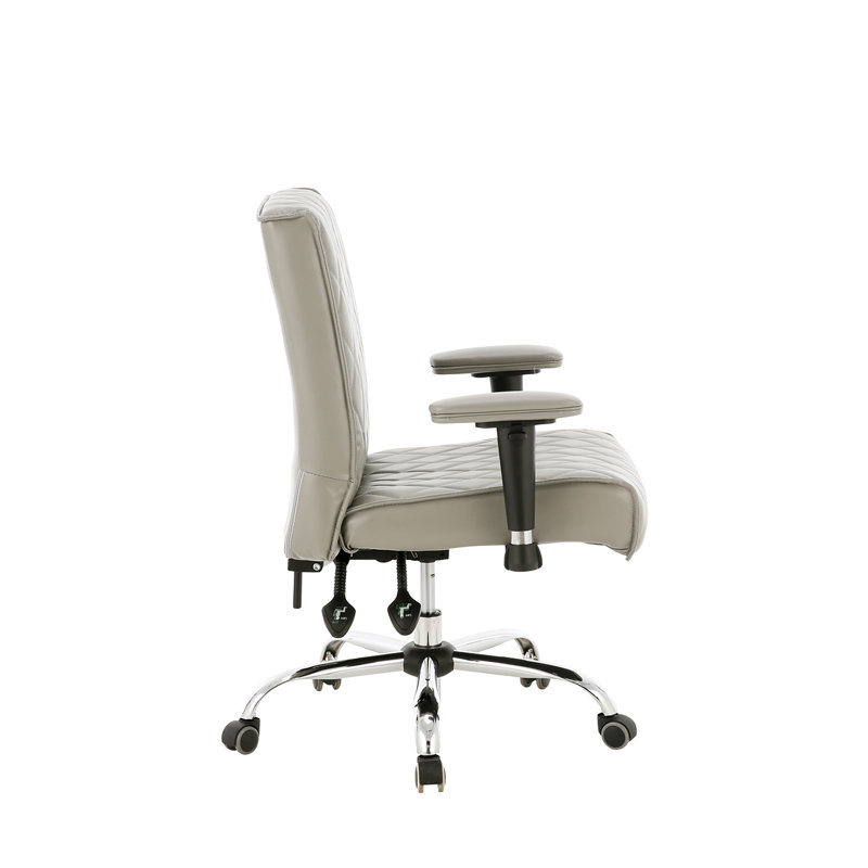 Fauteuil de conférence ergonomique en similicuir, Gris orage