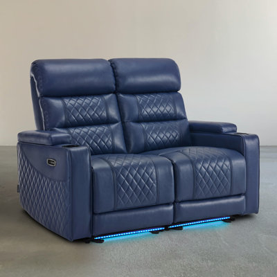 Power Recliner Loveseat Sofa With Adjustable Headrest, Home Theater Seating