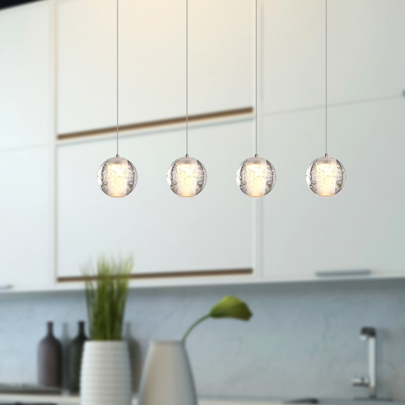 Veroniza 4 - Light Nickel LED Kitchen Island Pendant