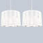 20cm H Cotton Drum Pendant Shade ( Uno )-611696483