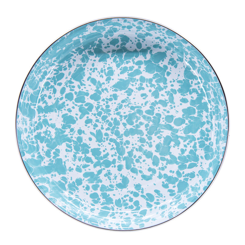Swirl Enamelware Pasta Plate, Sea Glass