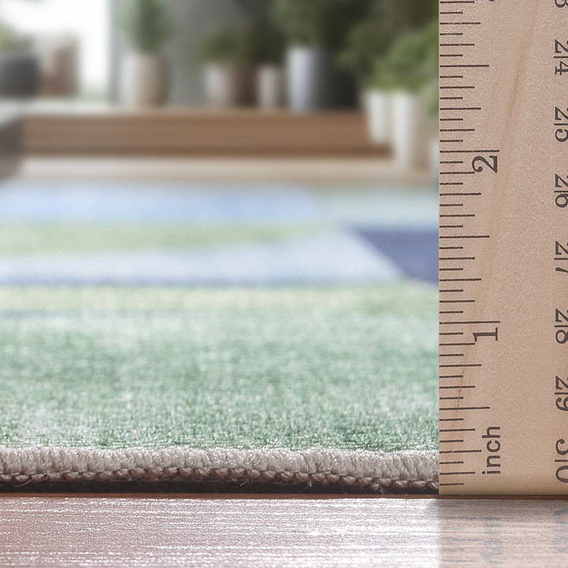 Tapis intérieur / extérieur bleu Naya, Rectangle 4pi x 6 pi, Bleu vert