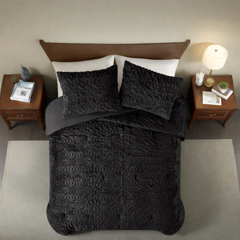 Ensembles de literie luxueux en fausse fourrure, édredon en polyester pour toutes les saisons