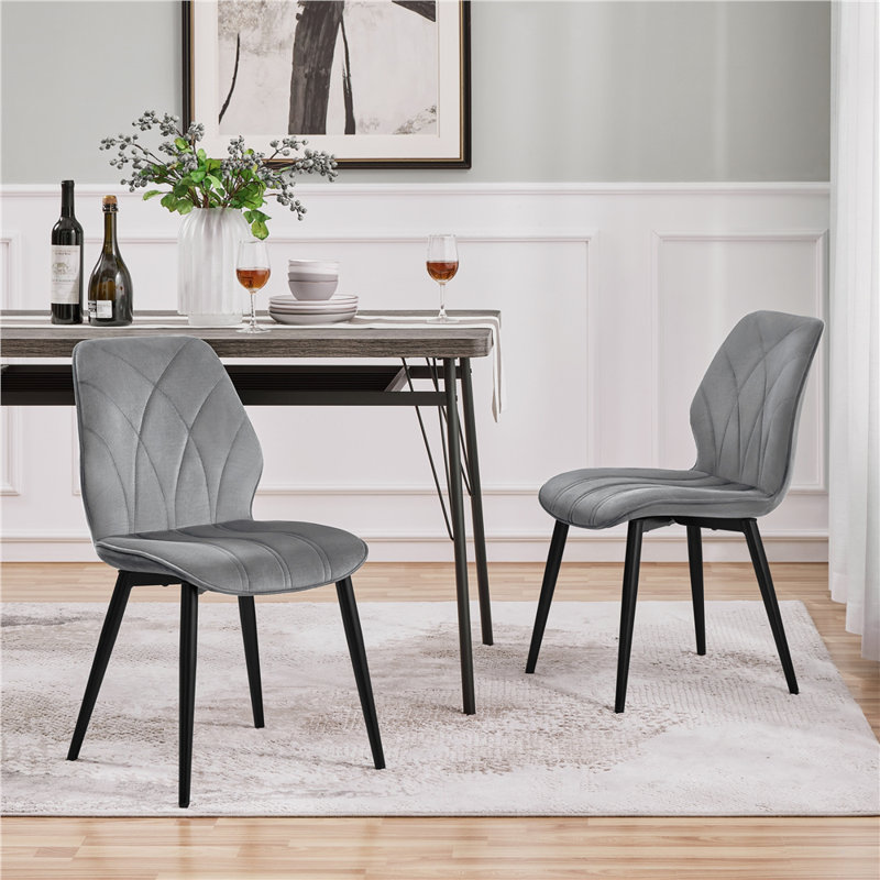 Color 45.5cm H Upholstered Side Chair, Light Gray