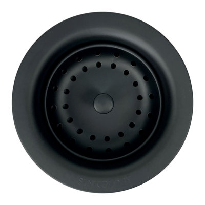 SinkSense Matte Black Kitchen Sink Basket Strainer Drain with Post Style Basket