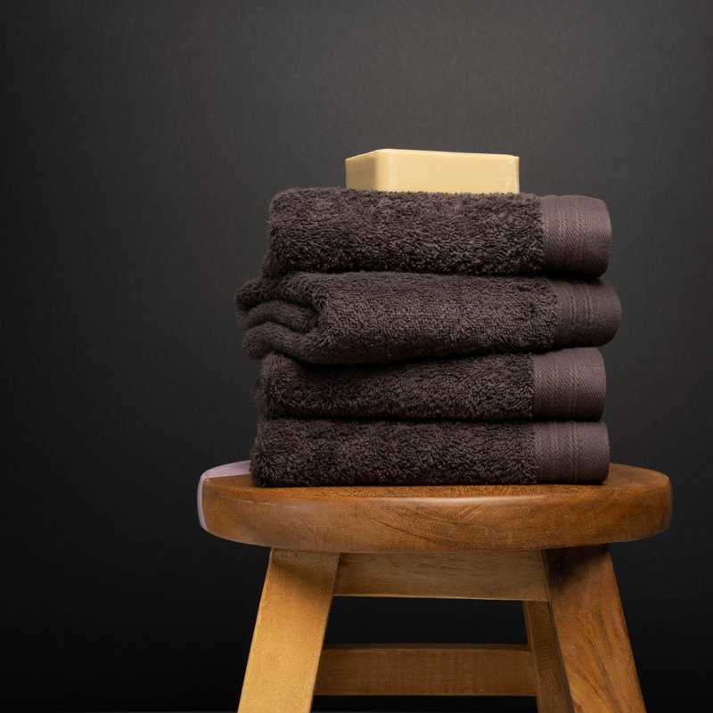 Kendra 100% Cotton Hand Towel Set, Chocolate, 4