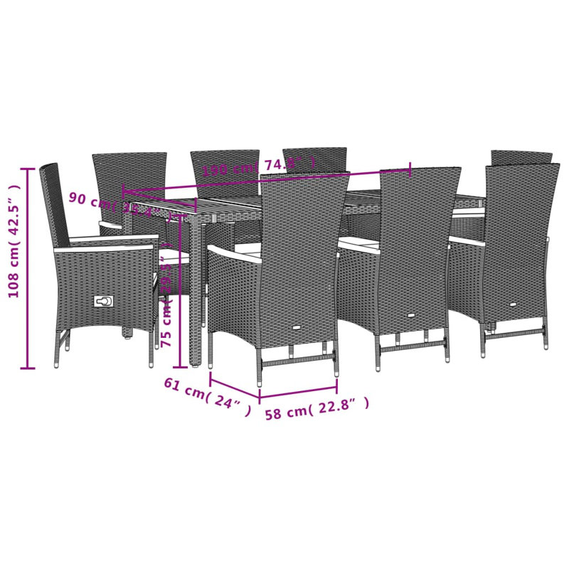 Ensemble repas Vidaxl