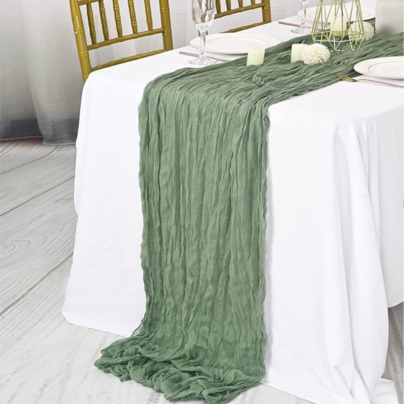 Chemin de table rectangulaire en polyester Nini, Vert