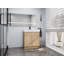 Meuble-lavabo autoportant de 30 po avec lavabo en résine blanche et 2 portes d'armoire à fermeture en douceur