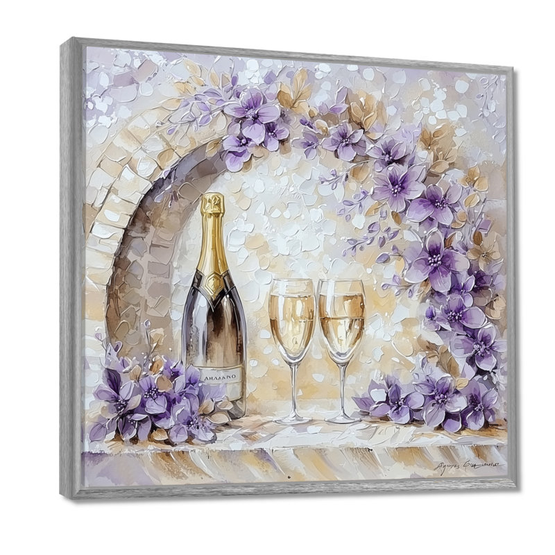«Wine Cellars Majestic In Winter II - Wine & Champagne», reproduction d'art, H 16 po x l 16 po, Argent argent