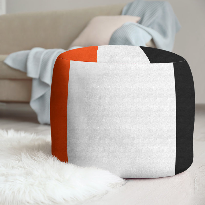 Repose-pieds repose-pieds rond 20,5", Philadelphie, Orange / blanc / noir