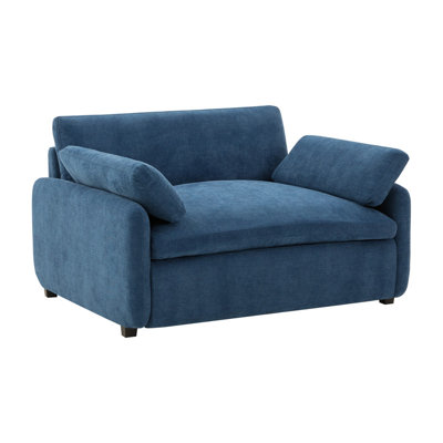 Modern Oversized Chenille Lounge Chair with Pillows & Deep Seating