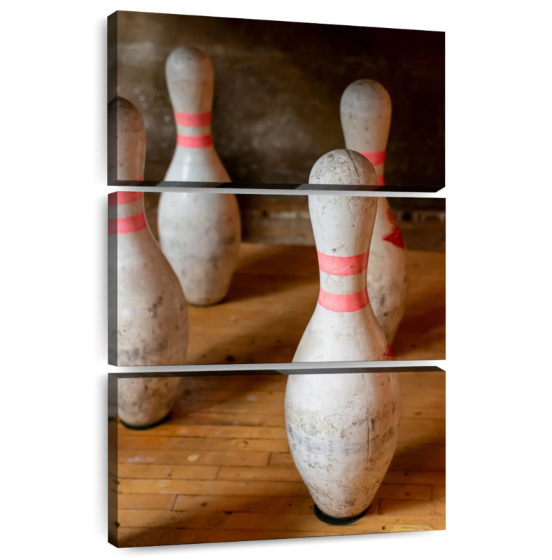 Old Bowling Pin Set, 38" H x 24" W