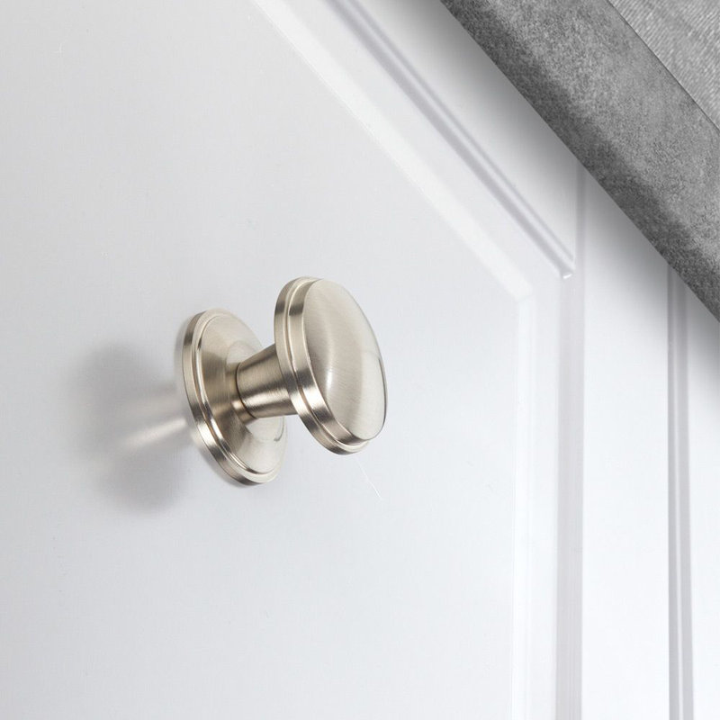 Poignée champignon Beaulieu, Nickel brossé, H 1,38 po x l 1,37 po x P 1,37 po