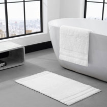 Somerset Home 100% Cotton Reversible Long Bath Rug - White - 24x60 