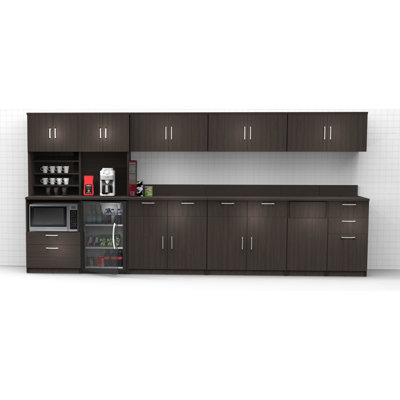 Buffet Sideboard Kitchen Break Room Lunch Coffee Kitchenette Cabinets 9 Pc Espresso – Factory Assembled (Furniture Items Purchase Only) -  Breaktime, 3075