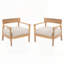 Fauteuil club en bois d'acacia avec coussin de siège-441715608