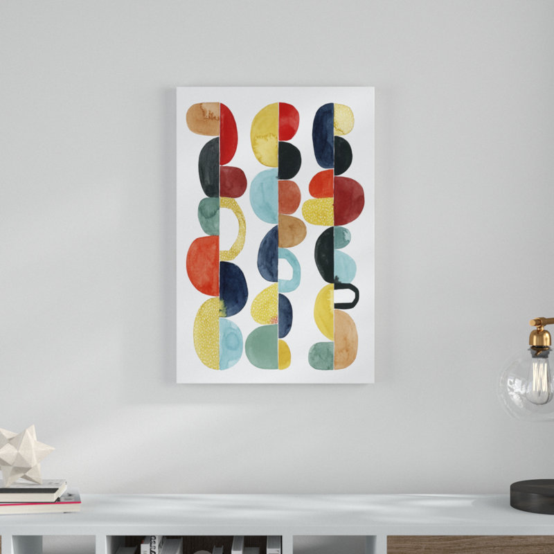 «Midcentury Sunrise I», peinture sur toile, H 30 po x l 20 po
