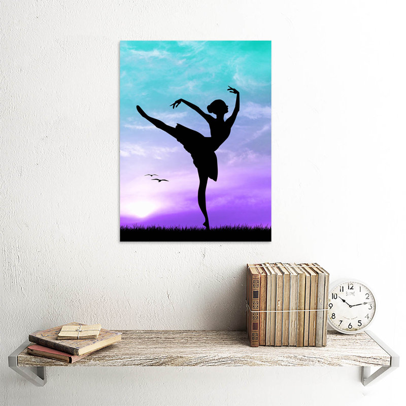 Mock Up Silhouette Sunset Ballet Dancer - No Frame Painting