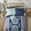 Édredon pour chambre simple - Motif médaillon bleu marine, taies décoratives brodées, tissu, ensemble d'édredon sophistiqué et élégant, draps, qualité brodée-120953423-120953427