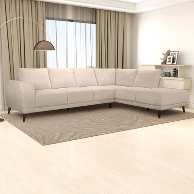 Amara Left Sectional Cream Fabric Sofa