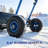 Blue Wheeled Snow Pusher with 29.1 Inch Multi Angle Steel Blade, Heavy Duty Rolling Snow Shovel for Driveway and Sidewalk Snow Removal-136163073
