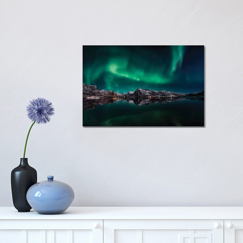 Lofoten Aurora Reflection 1 Piece Wrapped Canvas Wall Art, 30.48 cm H x 45.72 cm W