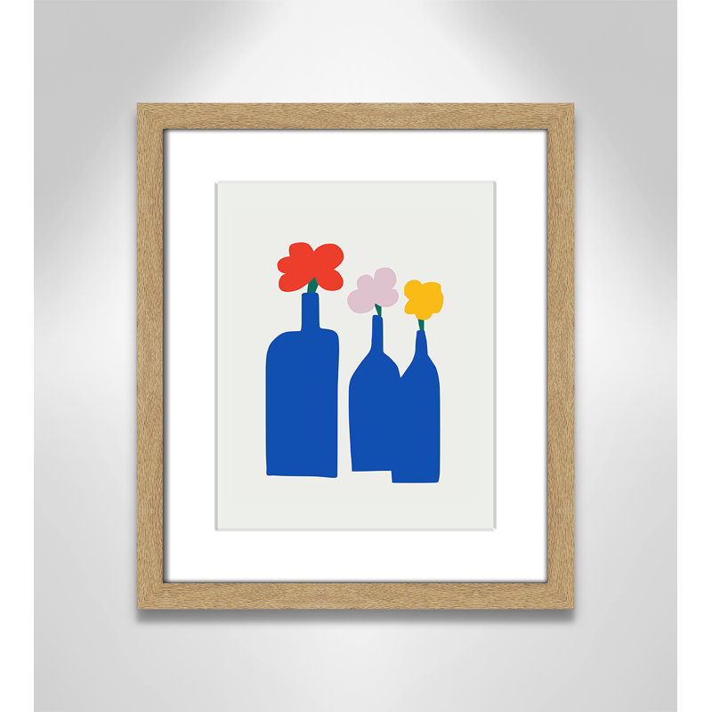 «Bold Blooms Trio Print» par Dean, Matted Print, L 13 po x H 15 po, Naturel