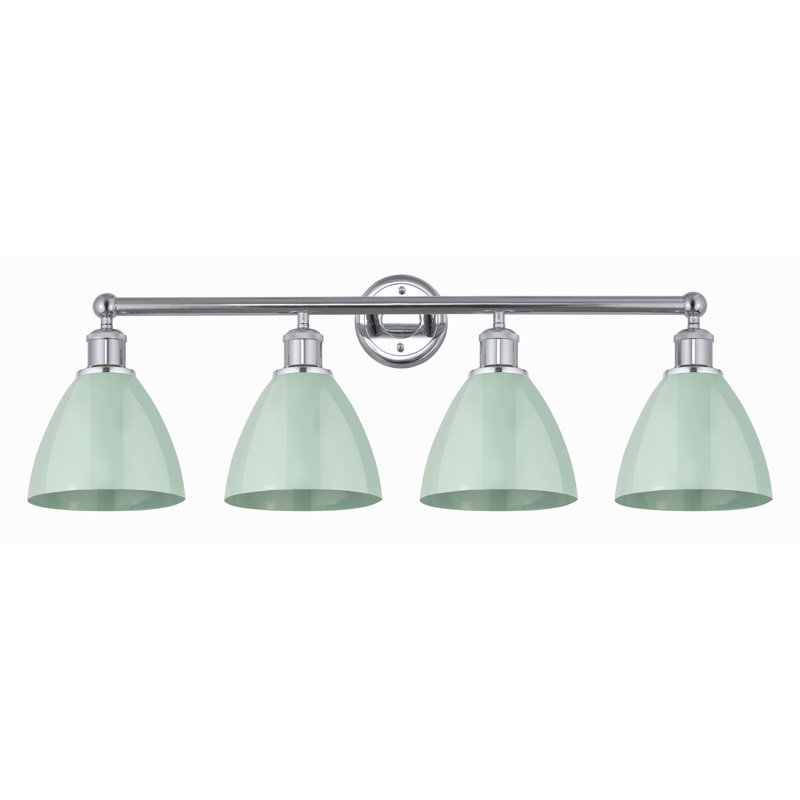 Amylee 4 - Light Dimmable Vanity Light, Polished Chrome, Seafoam