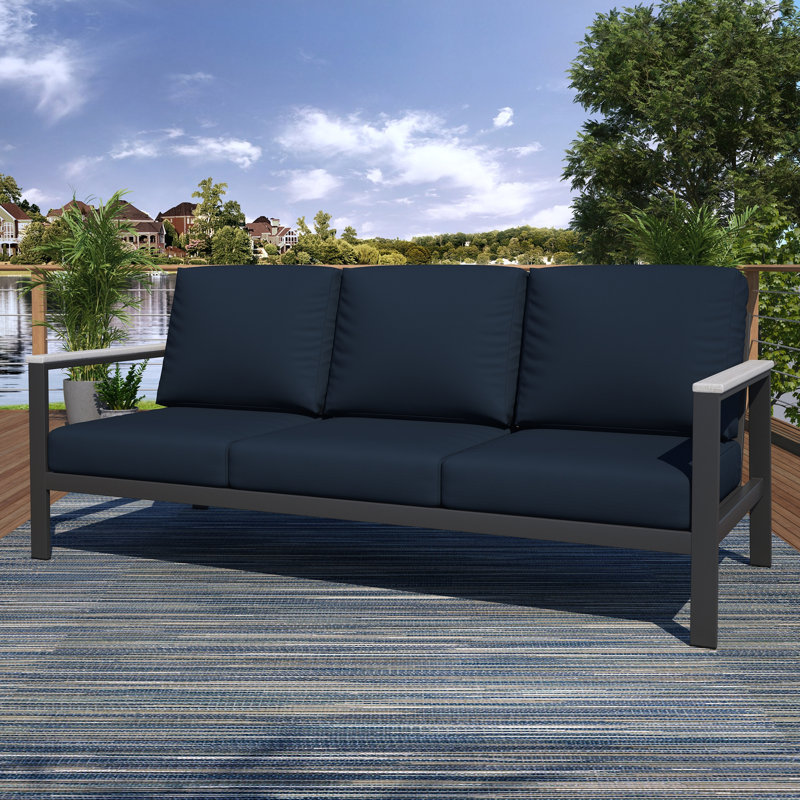 Townsend 5 Piece Sofa Seating Group with Sunbrella Cushions, Canvas Navy Sunbrella® Canvas