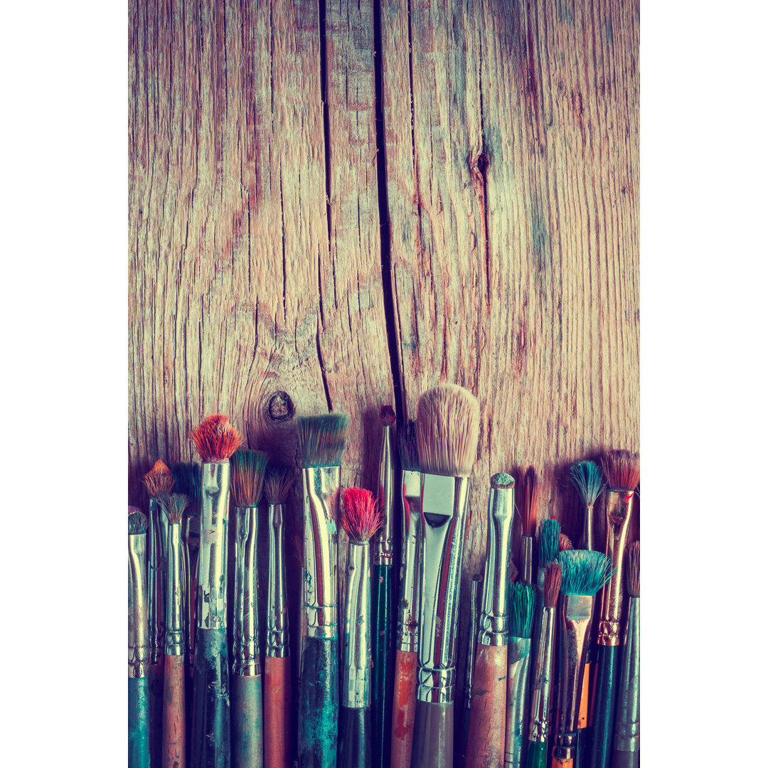 Paintbrushes - Wrapped Canvas Photograph