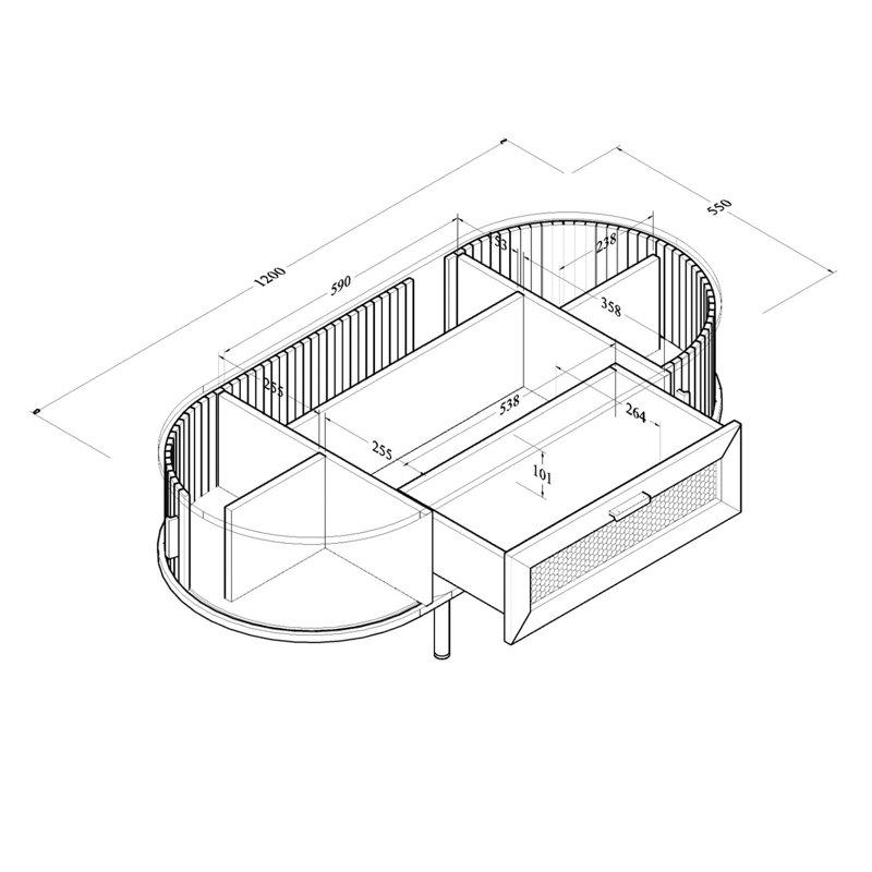 Arago Four Leg Coffee Table with Storage