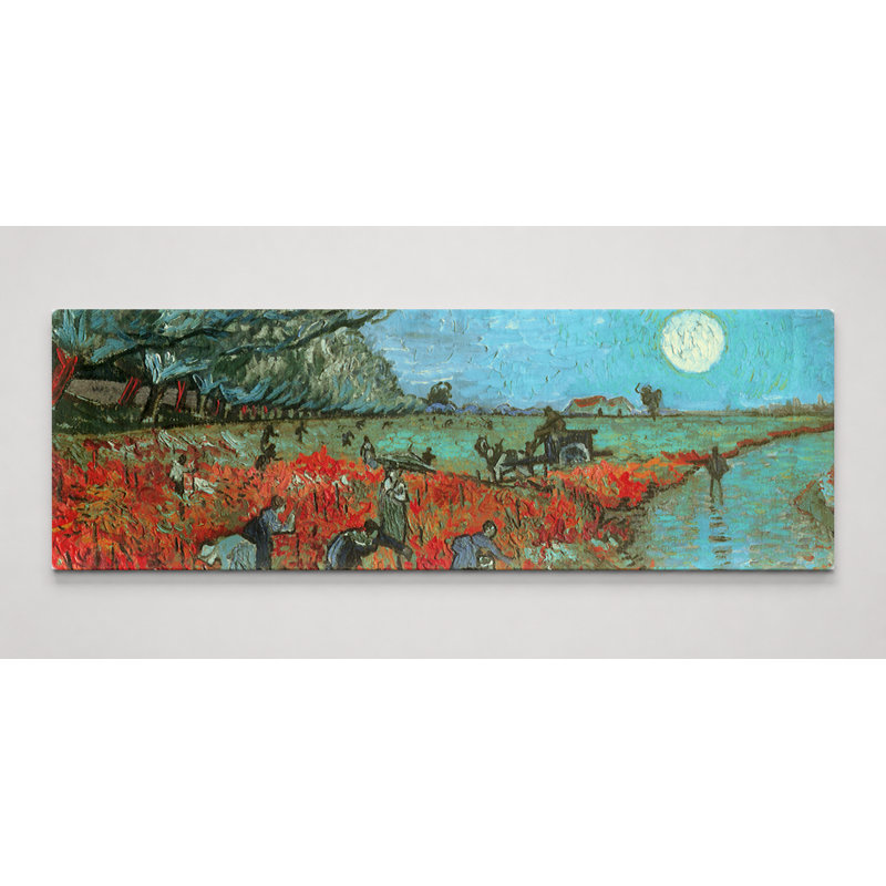 The Red Vineyard (1888) - Art mural sur toile panoramique, L 36 po x H 12 po