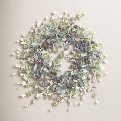 26" Handcrafted Eucalyptus, Berry No Holiday Wreath
