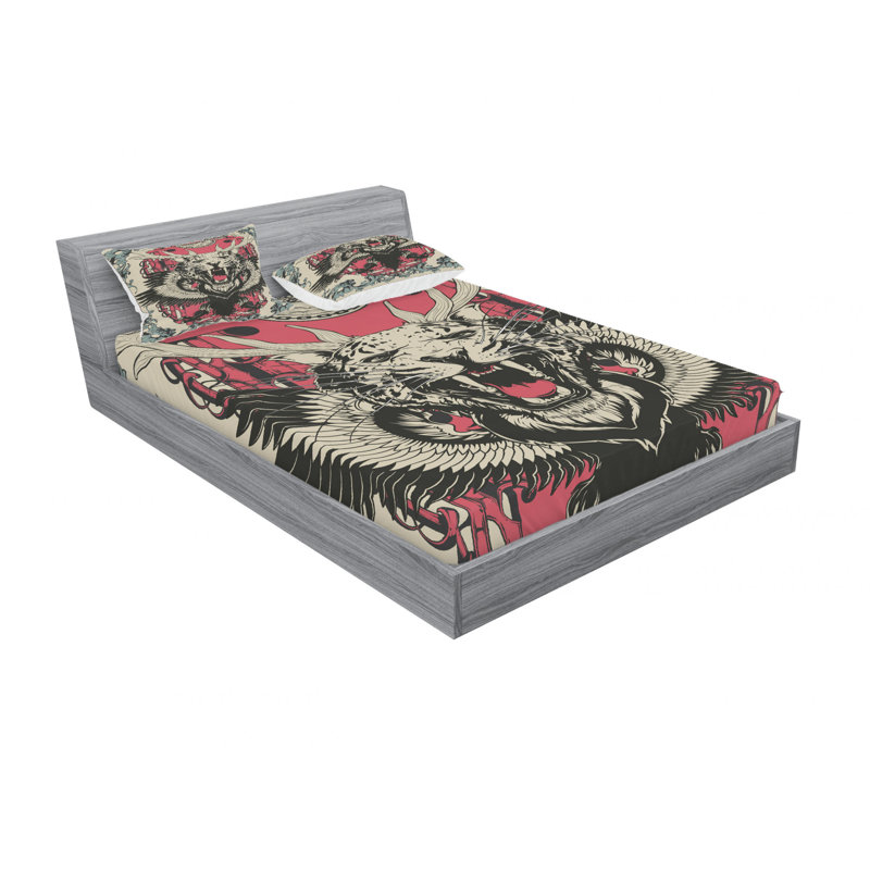 Ensemble de draps gothique, Ensemble de drap pour grand lit avec drap-housse