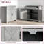 Buffet Buffet, porte de grange de ferme avec tiroir & amp; Tablette réglable, gris pierre | Panneau de fibres à densité moyenne | Panneau de particules