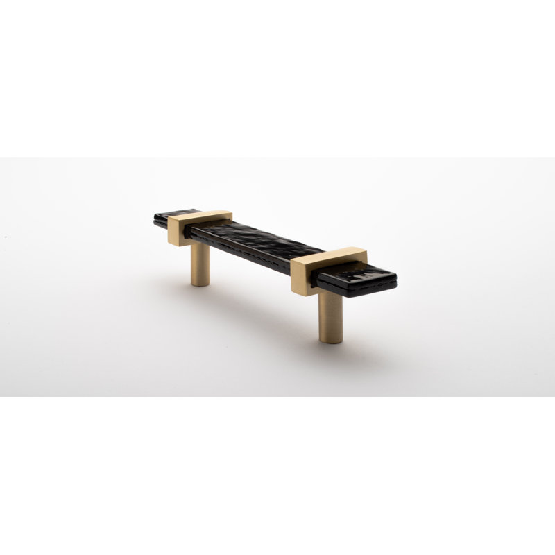 5.5 Length Bar Pull, Satin Brass/Black