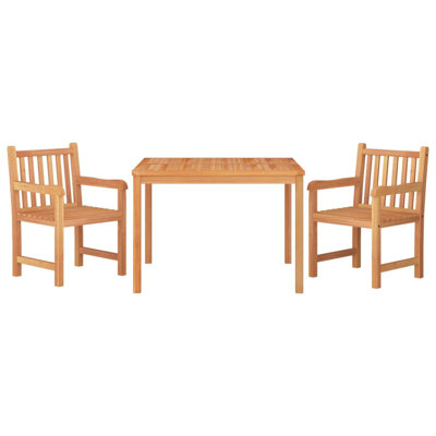 Blakley 2 - Person Teak Wood Patio Dining Set with Square Table