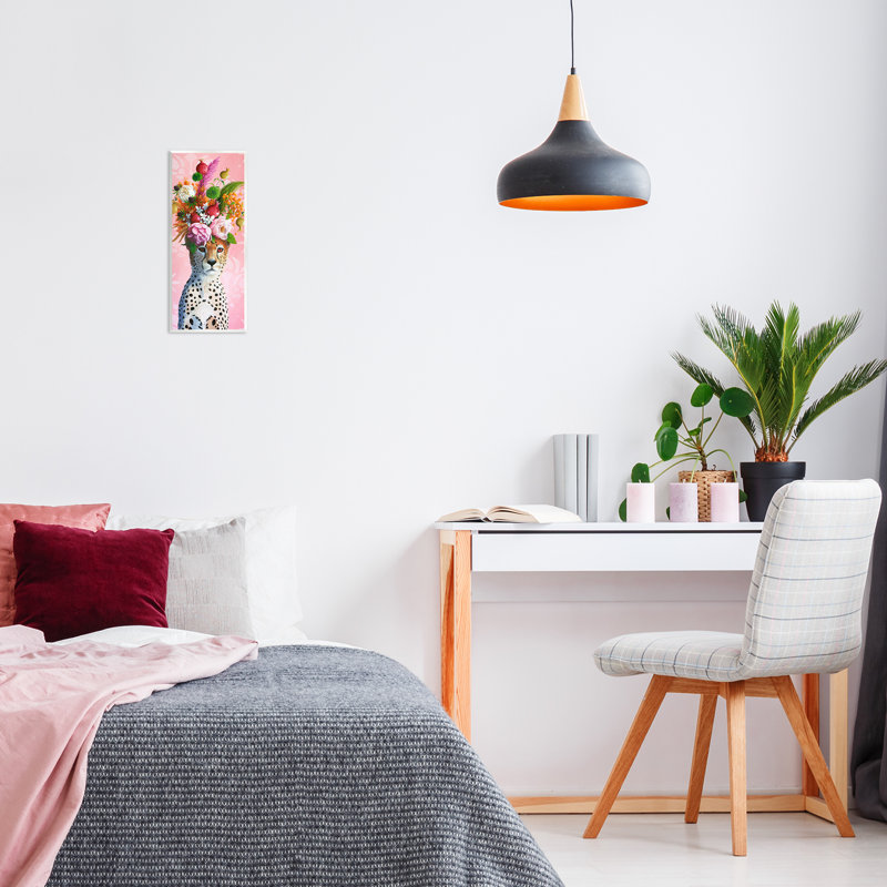 «Serious Cheetah & Florals», plaque murale par Heather
